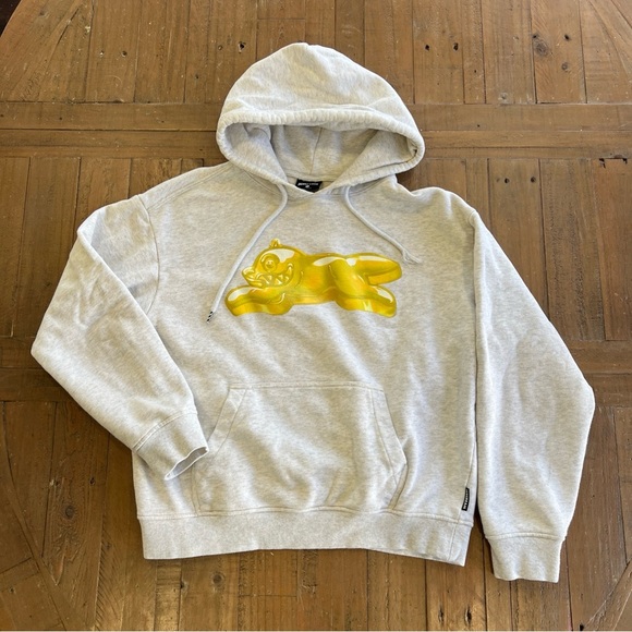 Icecream Bears Yellow Print BBC Hoodie Sweatshirt Large Lt Gray - Picture 2 of 9